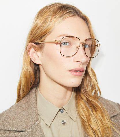 Miller Metal Square Eyeglasses - Gold | Tory Burch Everyday