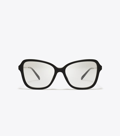 Miller Oversized Butterfly Eyeglasses - Black/Silver | Tory Burch Classic