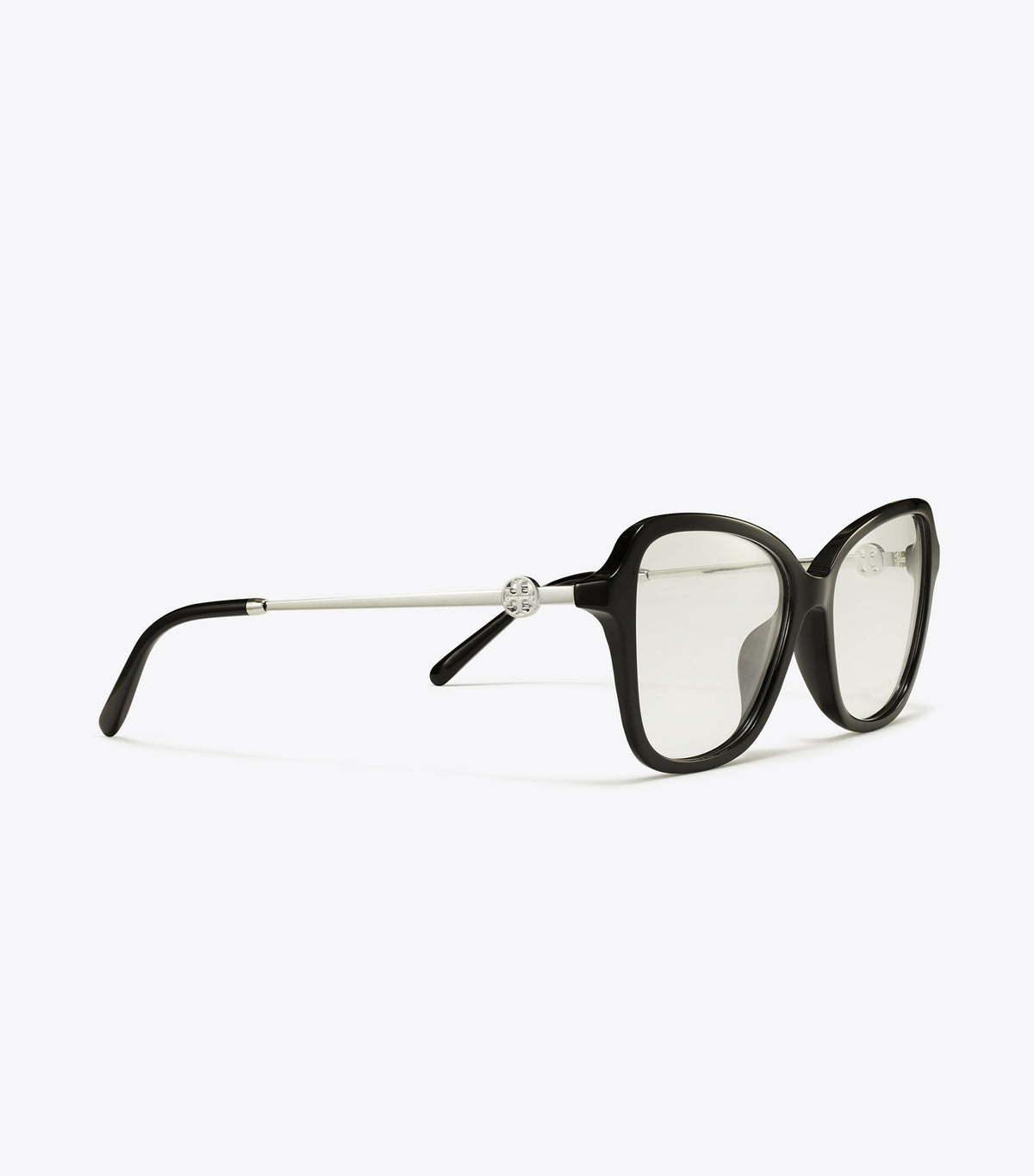 Miller Oversized Butterfly Eyeglasses - Black/Silver | Tory Burch Classic