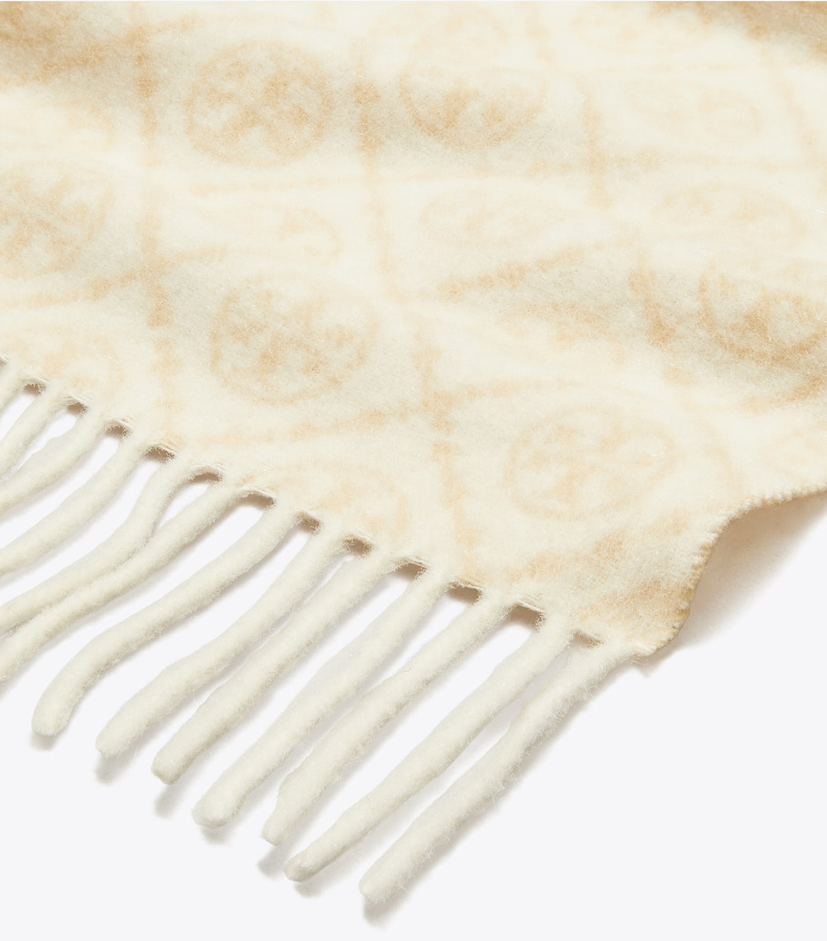 T Monogram Oblong Scarf - Ivory | Tory Burch Premium