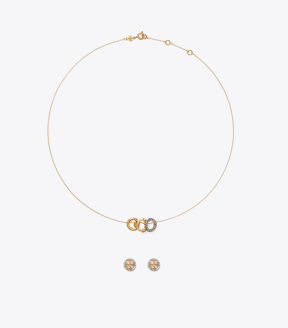Icon Pavé Necklace and Earring Set - Tory Gold / Crystal | Tory Burch Premium