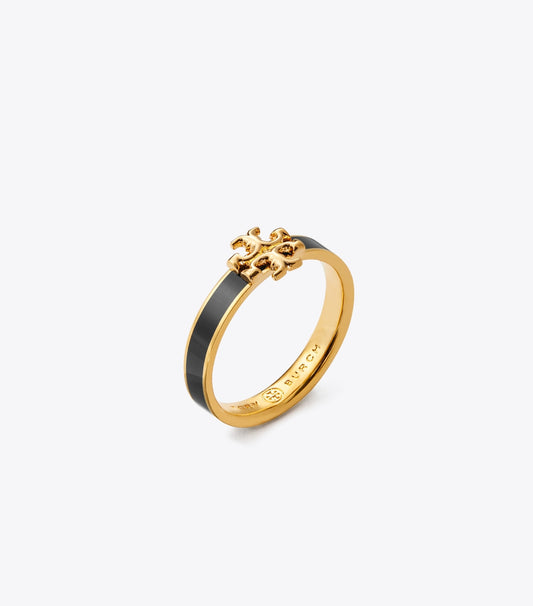 Icon Enamel Ring - Tory Gold / Black | Tory Burch Best Seller