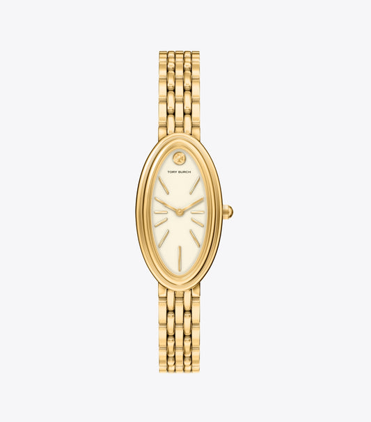 Elongated Oval Watch - Ivory/Gold | Tory Burch Signature