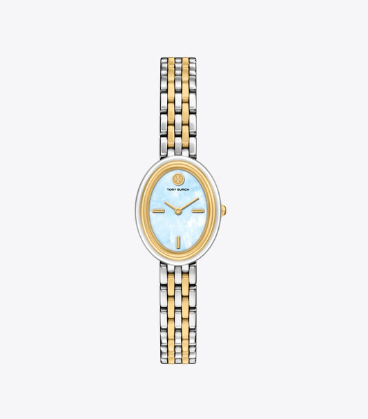 Oval Watch - Light Blue Mop/Gold/Two-Tone | Tory Burch Customer Favorite