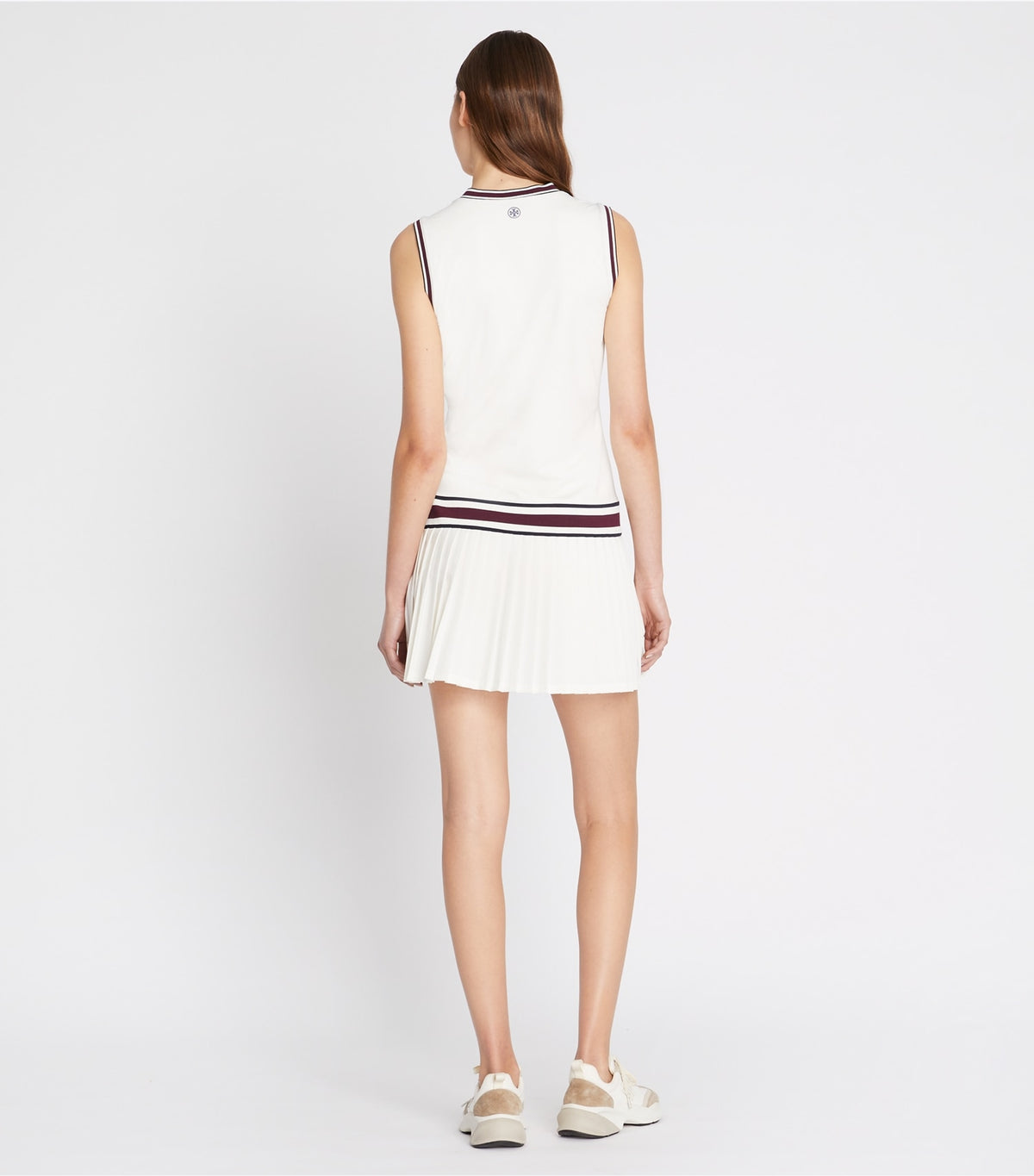 Performance Jersey V-Neck Tennis Dress - Snow White | Tory Burch Featured