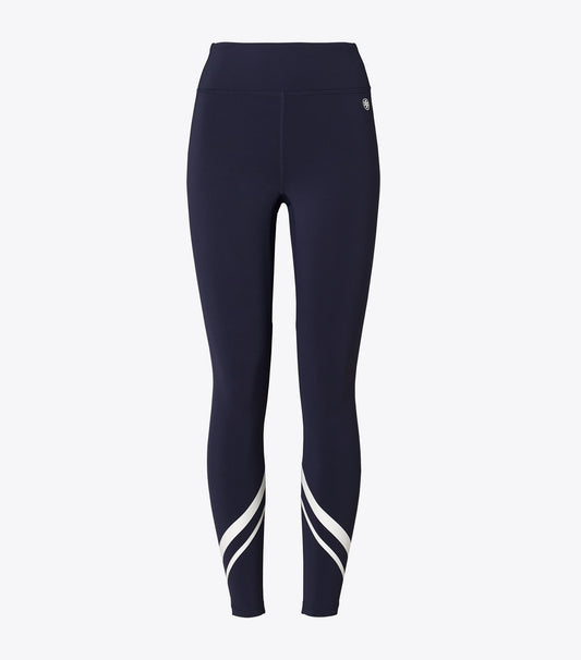 Weightless Chevron Legging - Tory Navy / Snow White | Tory Burch Latest