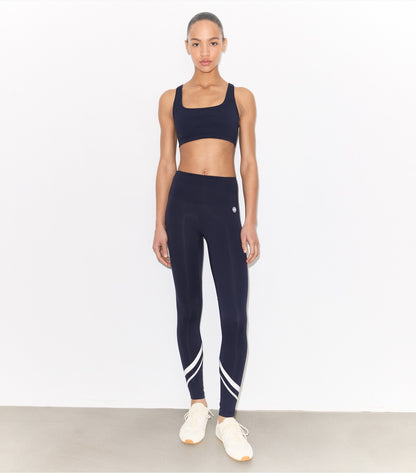 Weightless Chevron Legging - Tory Navy / Snow White | Tory Burch Latest