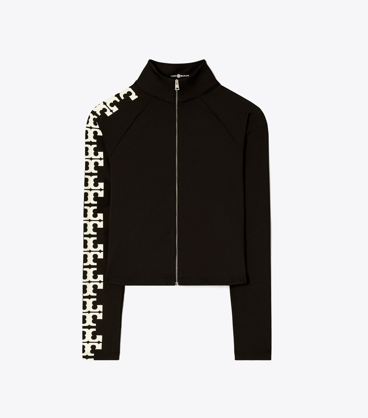 Nylon Logo Zip Top - Black T Logo Row | Tory Burch Discount