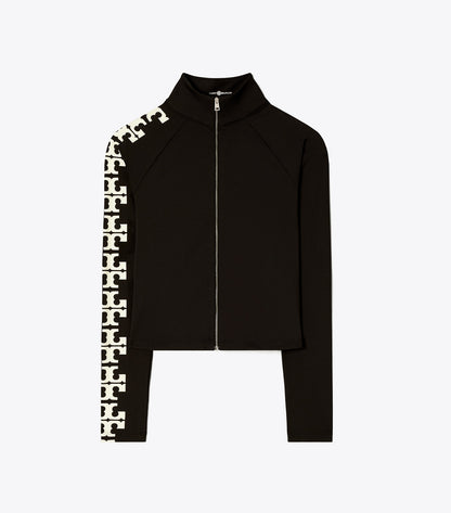 Nylon Logo Zip Top - Black T Logo Row | Tory Burch Discount
