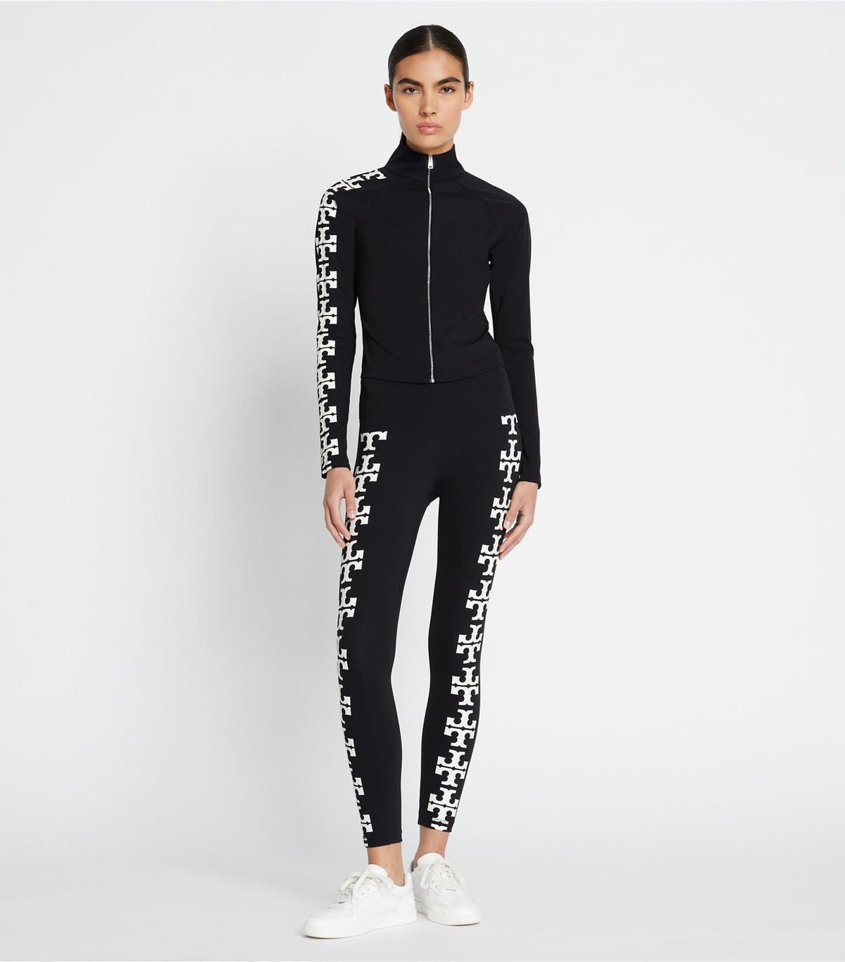 Nylon Logo Zip Top - Black T Logo Row | Tory Burch Discount