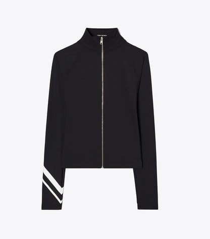 Chevron Full-Zip Jacket - Black | Tory Burch Quality