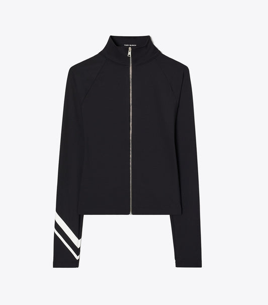 Chevron Full-Zip Jacket - Black | Tory Burch Quality