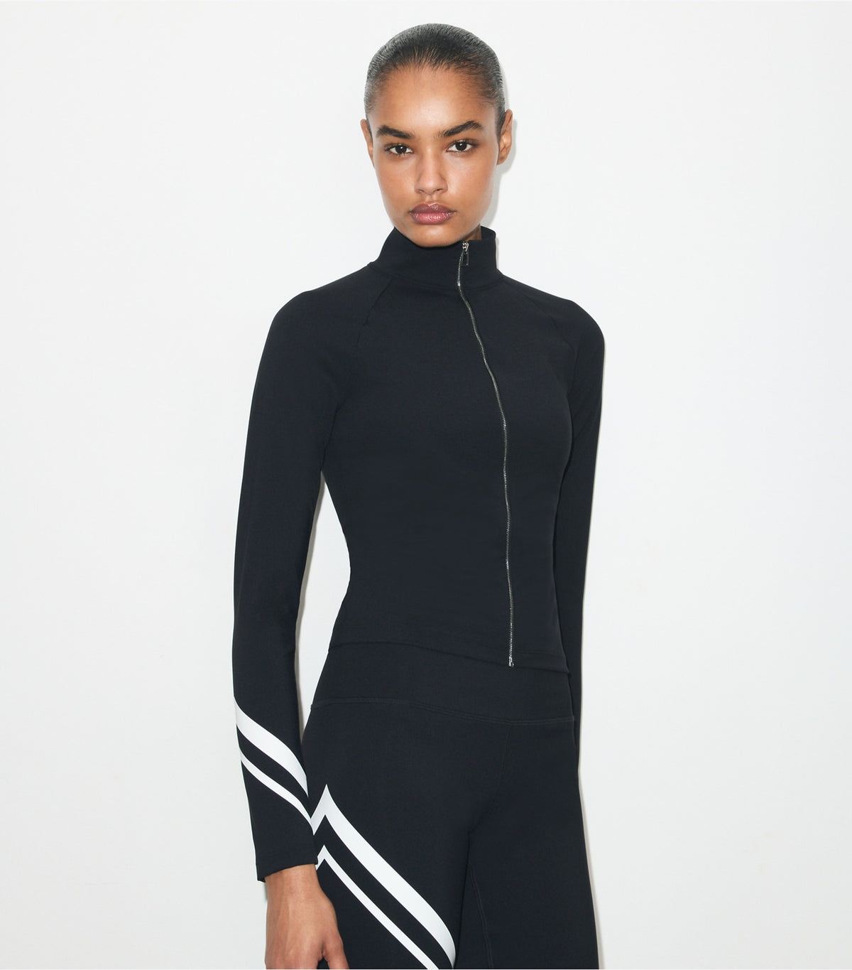 Chevron Full-Zip Jacket - Black | Tory Burch Quality